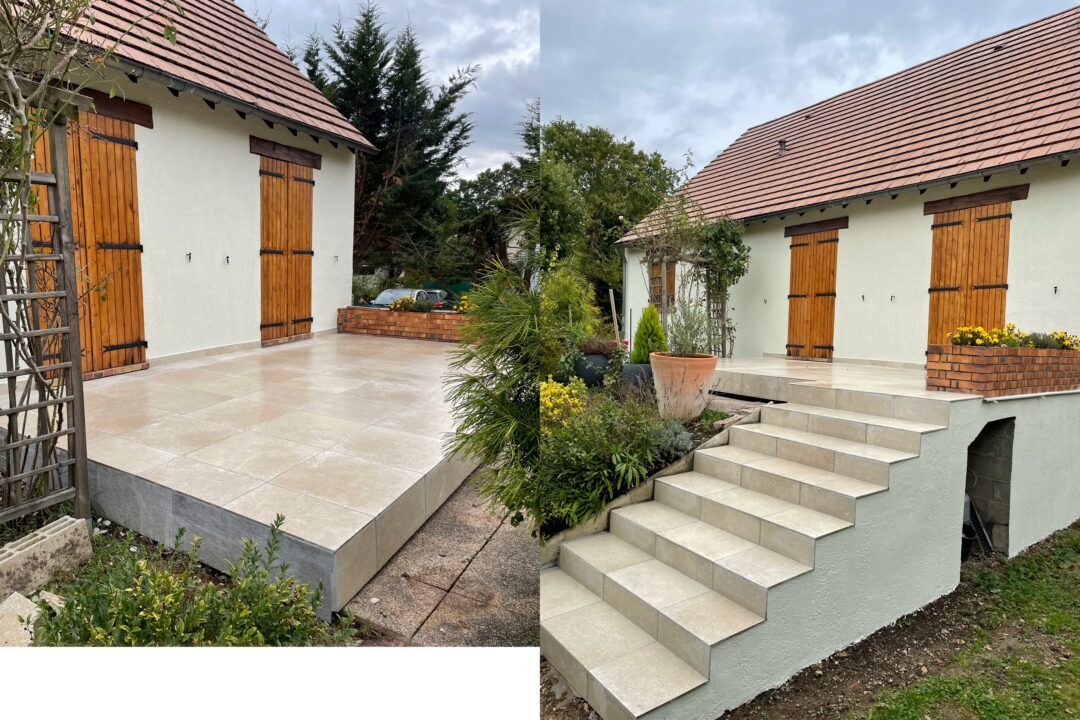 Réfection terrasse en carrelage