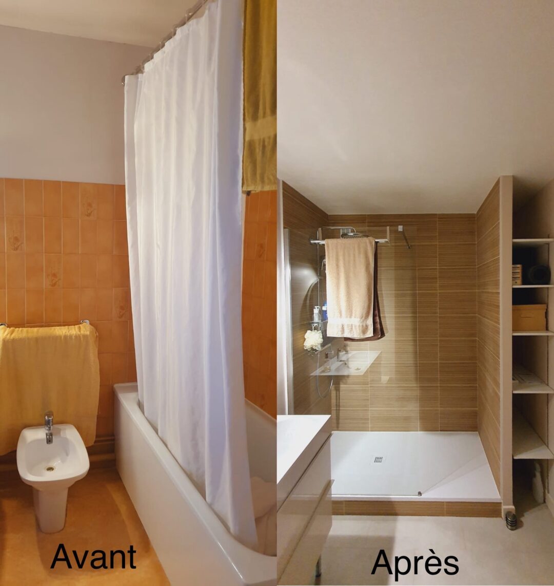 Réfection salle de bain Avant / après