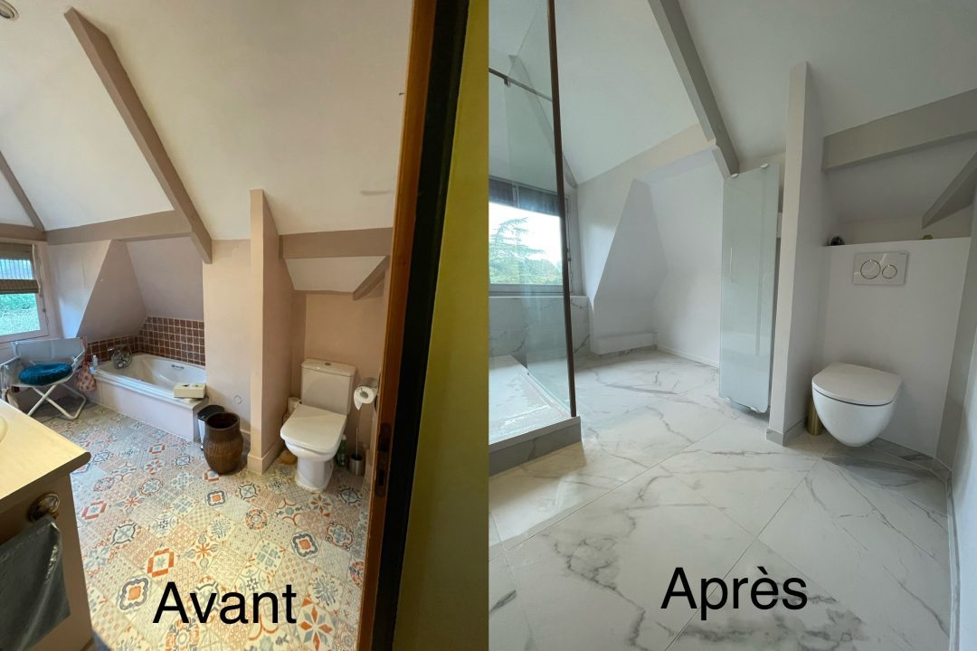 Réfection salle de bain Avant / Après