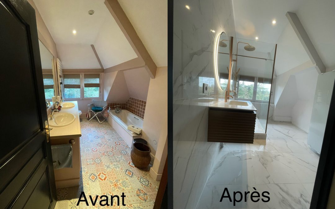 Réfection salle de bain Avant / Après